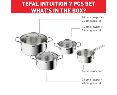 Tefal Intuition 7 pcs set Stainless steel