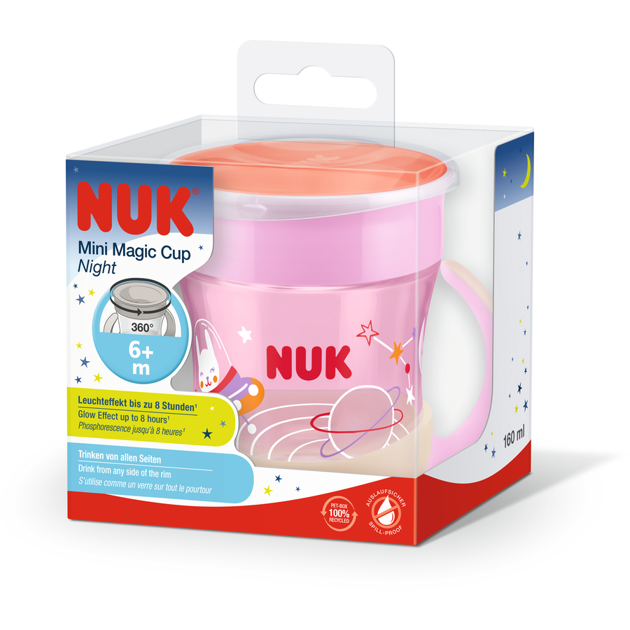 NUK Trinklernbecher Mini Magic Cup Night, 160ml, pink