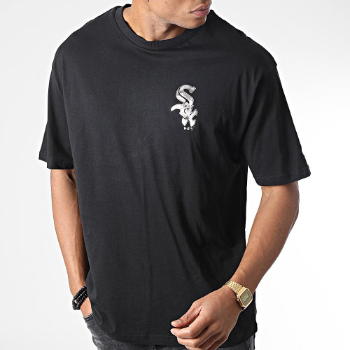 Tee Shirt Metallic Chicago White Sox Noir Argenté