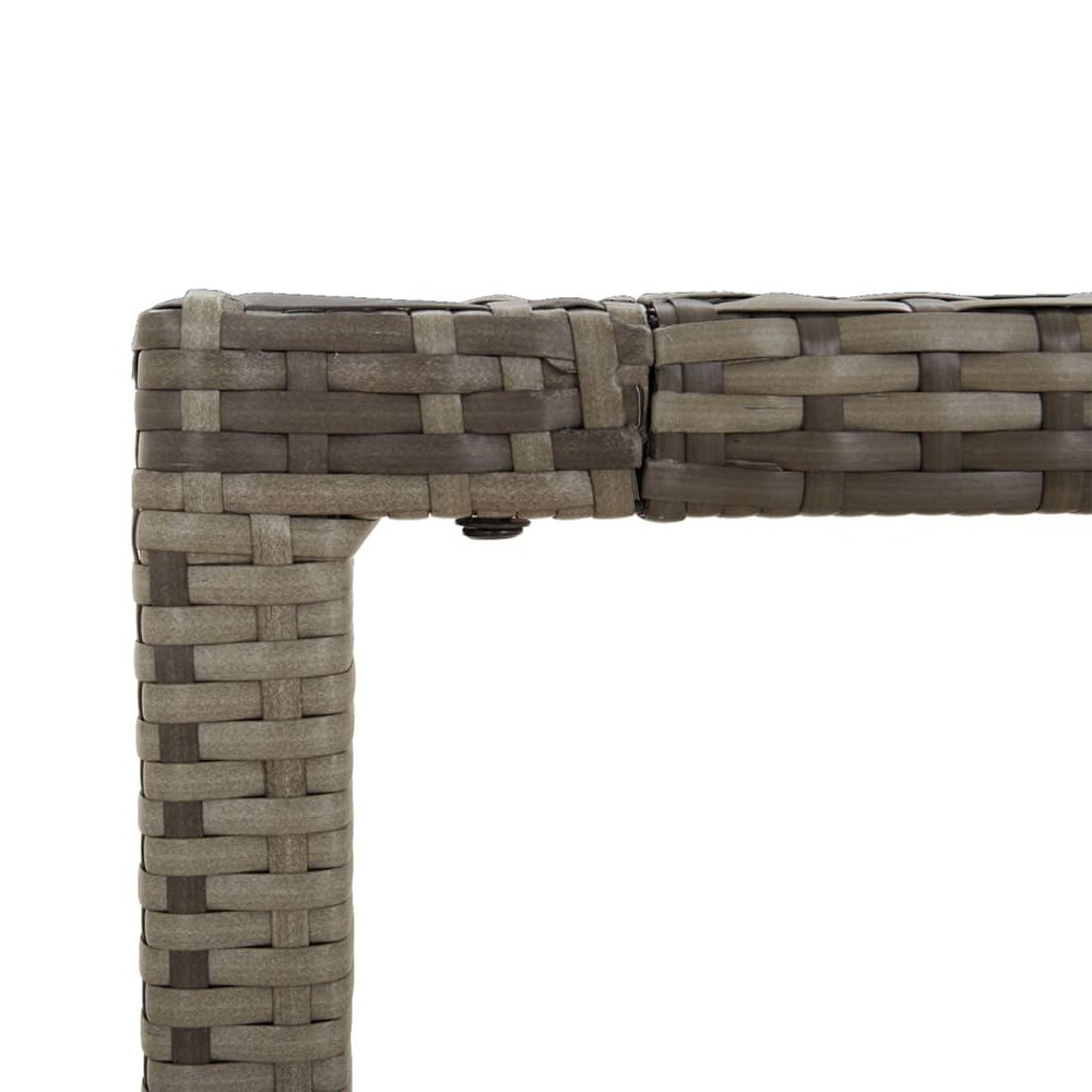 Mobilier à dîner de jardin et coussins 7 pièces gris rotin