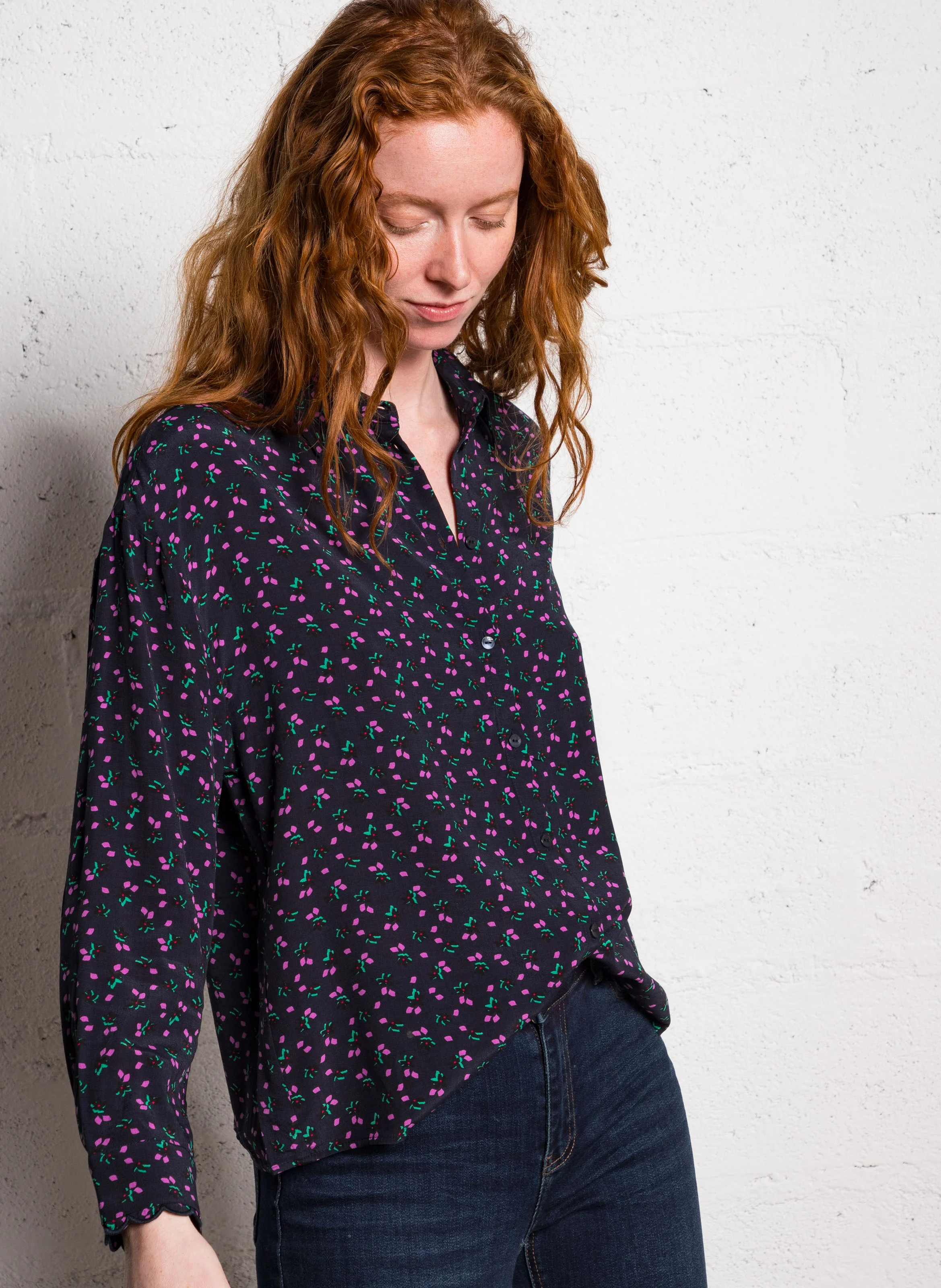 CORIE - Chemise ample à imprimé| Bleu