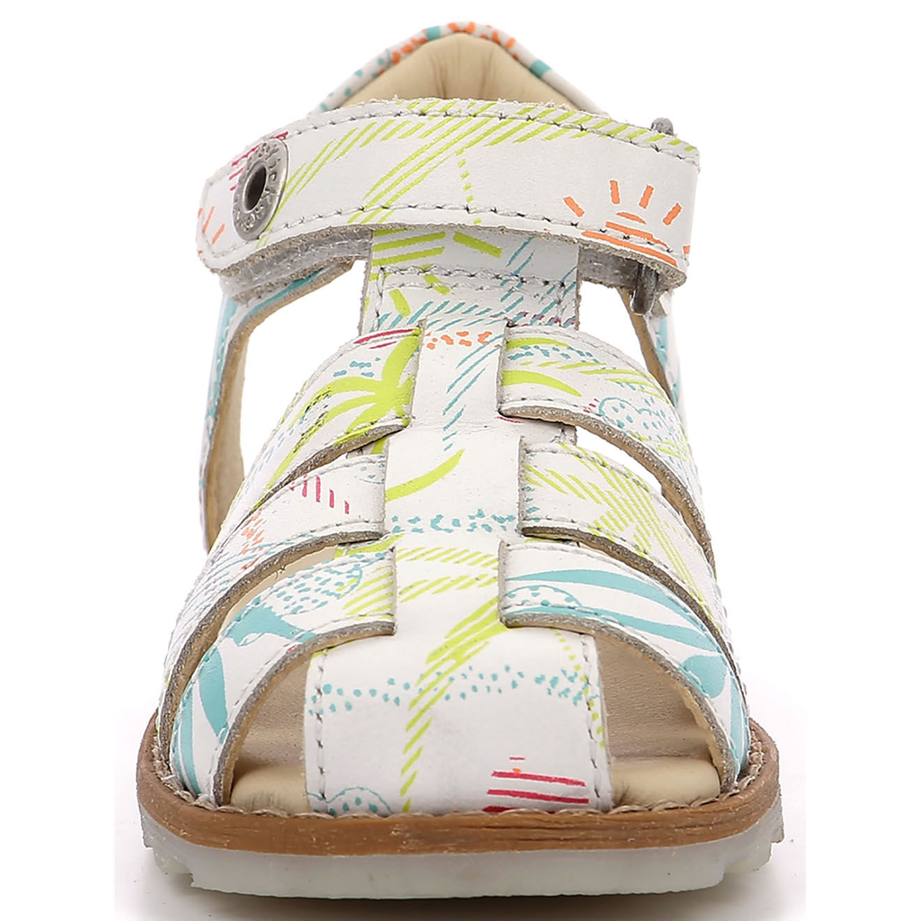 Kickers Sandales en Cuir Nonosti blanc/sunshine