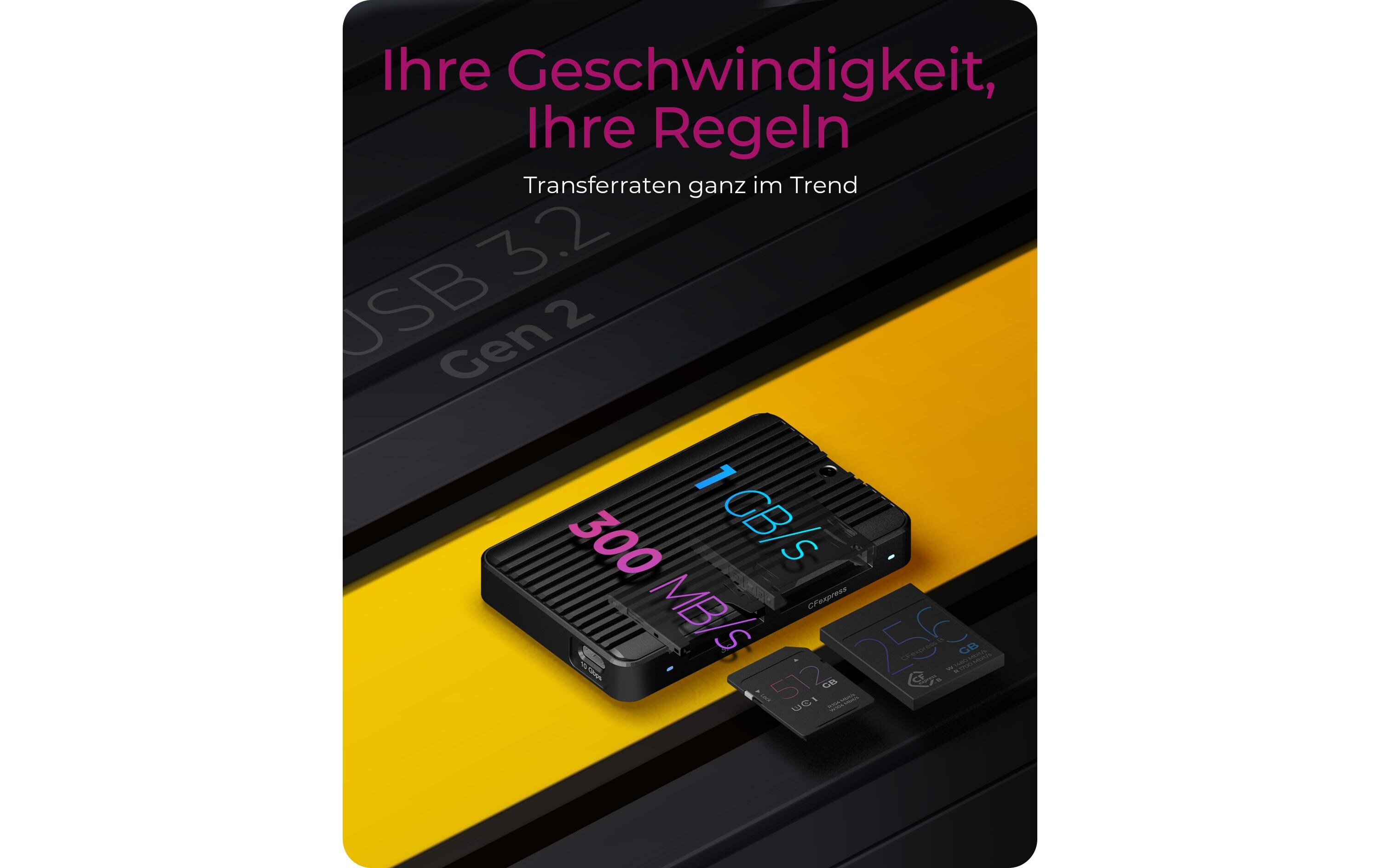 Card Reader Extern IB-CR504-C31Externer 2-fach Kartenleser