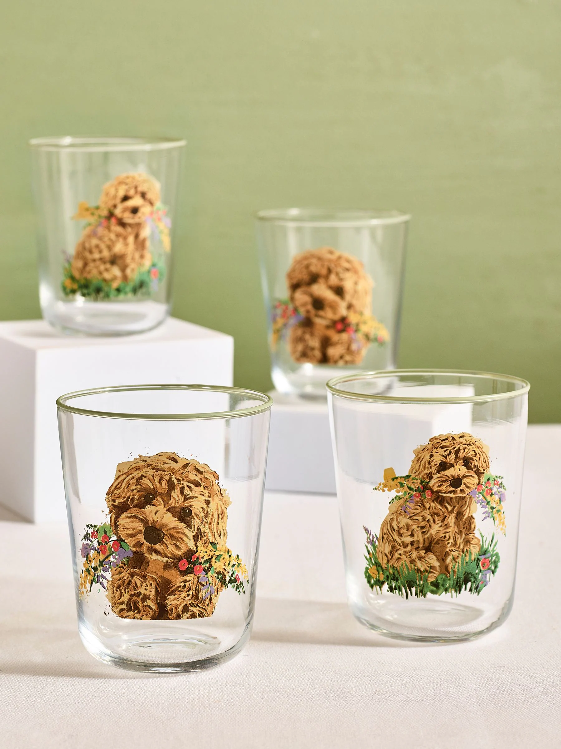 Charlie the Cockapoo Tumbler-glazen set van 4