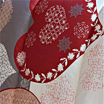 Couette DÉCO DOUBLE FACE motif cœurs - chaude - BECQUET CRÉATION.