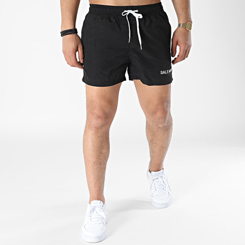 Short De Bain Small Logo Noir Blanc