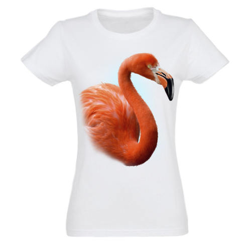 Camiseta feminina flamenca, branca