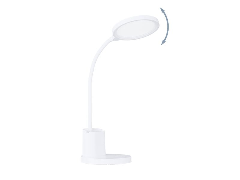 EGLO Leuchten Tischleuchte BROLINI LED 2.1W 2700-6500K Weis Moderne LED-Akkutischleuchte mit flexiblem Hals und Stifthalter für Büro und Homeoffice