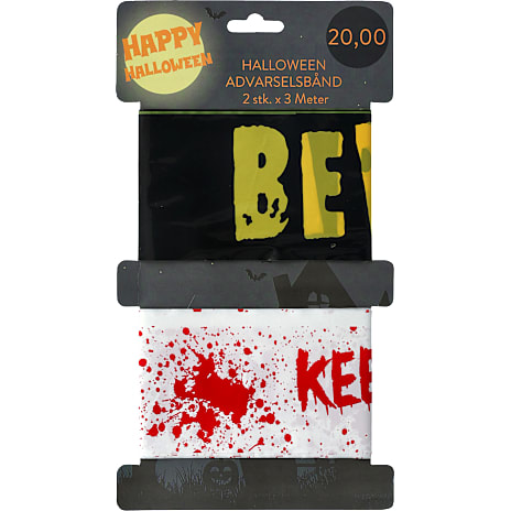 Halloween advarselsbånd 3 m 2 pak - multifarvet