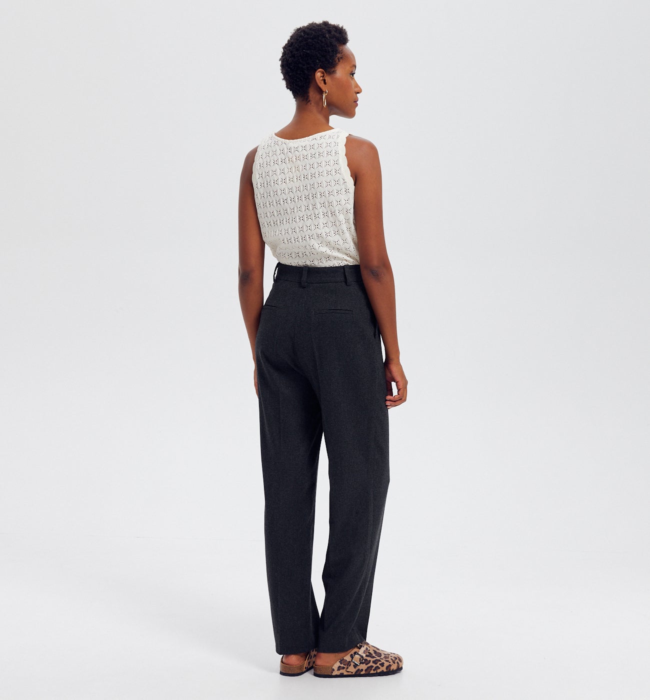 Pantalon de tailleur uni Femme - Gris