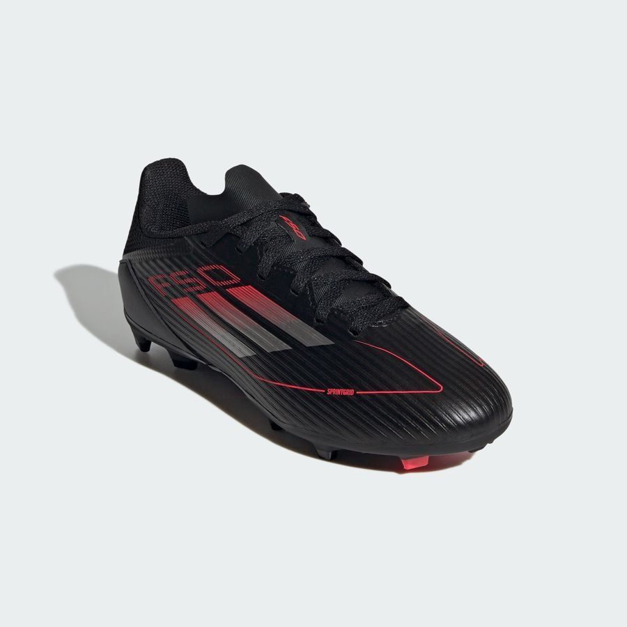 adidas F50 League FG/AG Stealth Victory - Noir/Argenté/Lucid Red Enfant