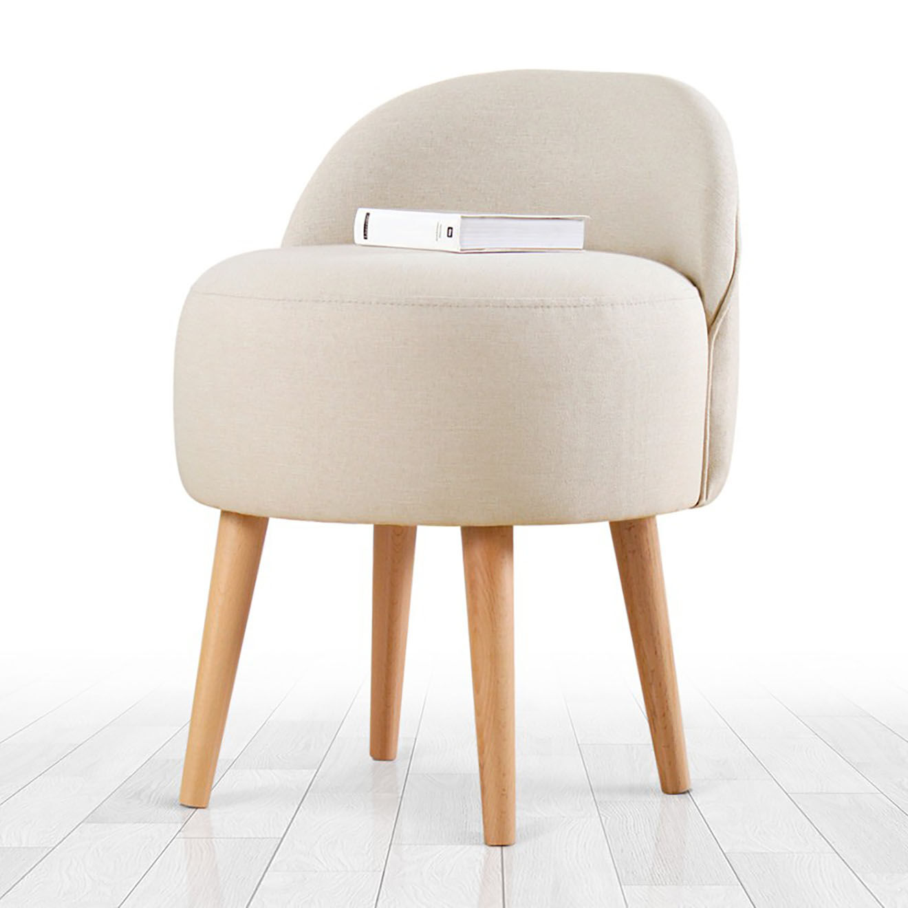 Homitis Chaise pouf Corvile crème - 64x48x42 cm