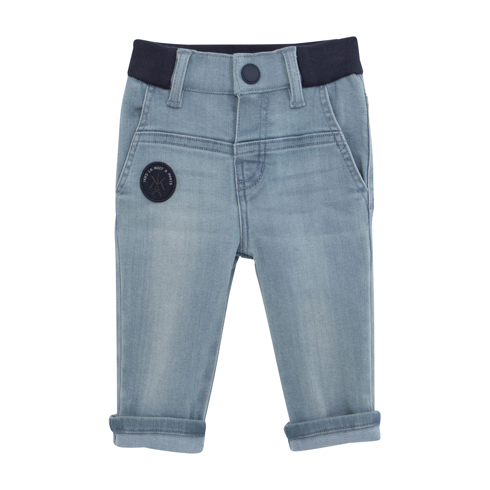 Jean délavé en coton mélangé | Bleu