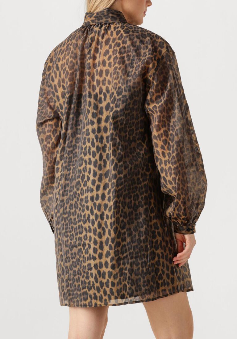 bruine dante6 mini jurk leigh leopard dress