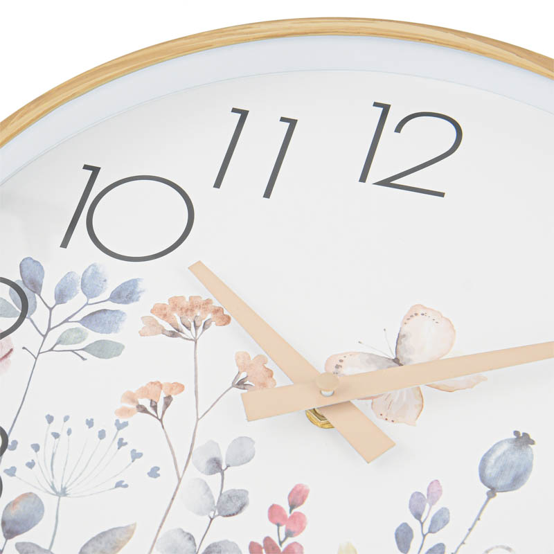 Horloge murale fleurie