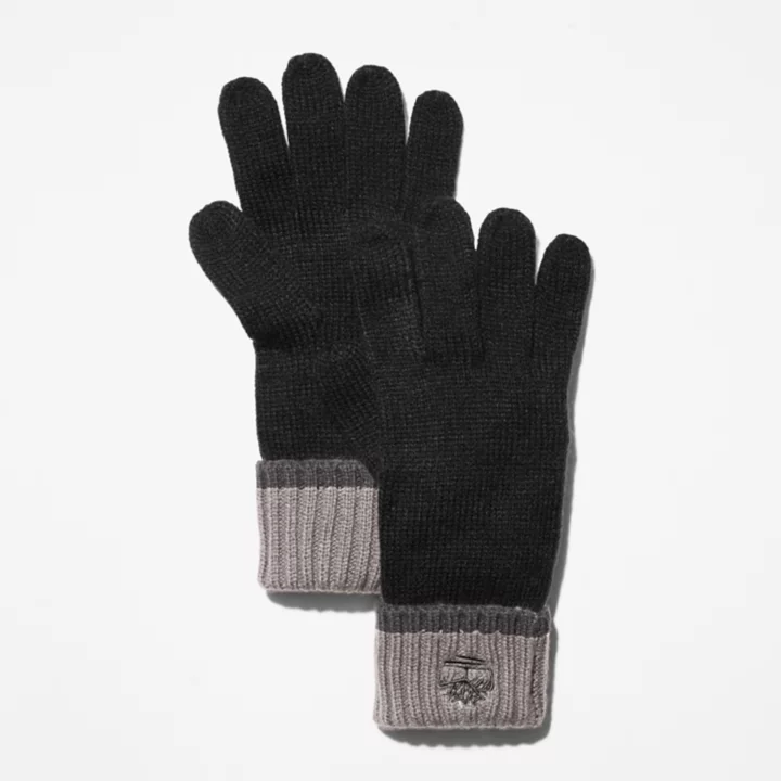 Coffret cadeau bonnet et gants unisexe en noir