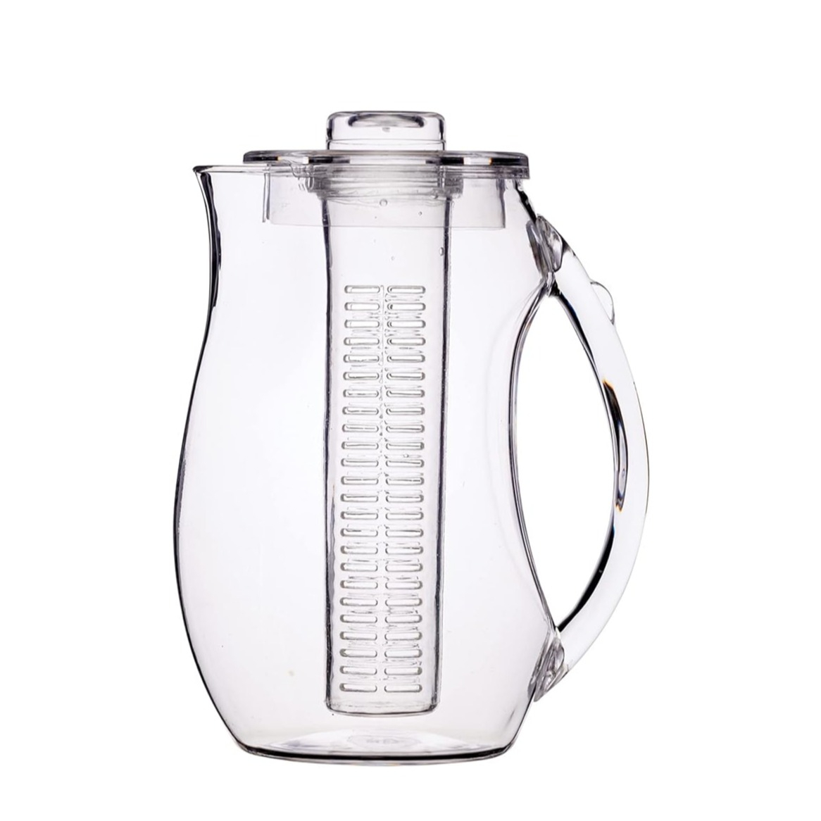 (2.5l) Karaffe Trink Krug Wasser / Ice Tea Kanne mit Deckel / Fruchteinsatz - Transparent