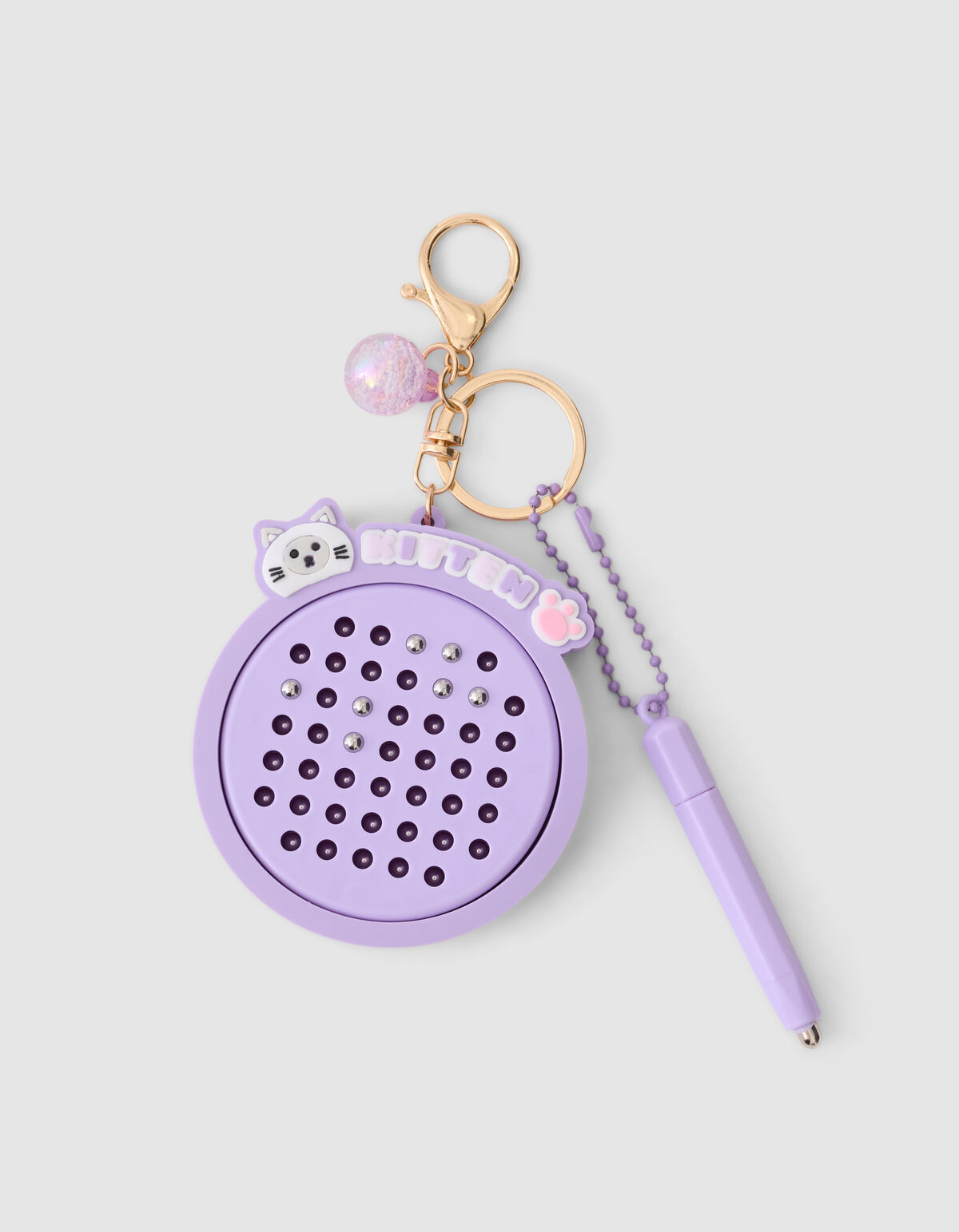 Kitten Bal Sleutelhanger Paars