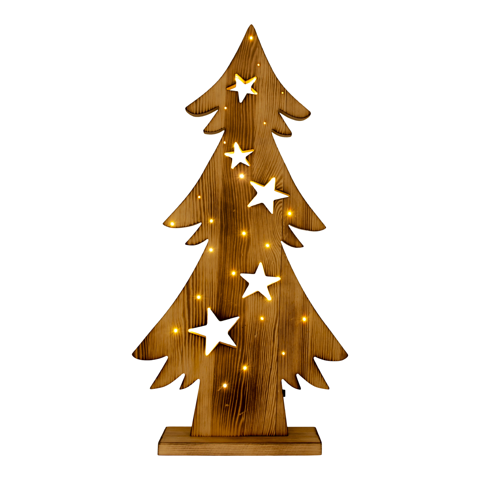 LED-Holztannenbaum - natur - 70 cm hoch