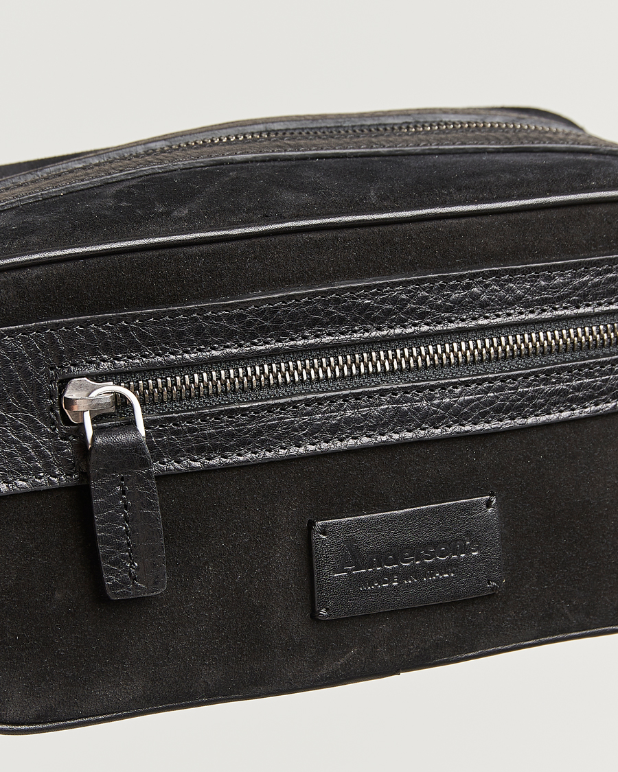 Anderson's Suede Washbag Black