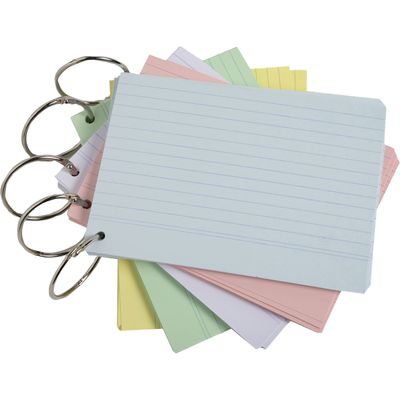 Exacompta Flashcars - 50 Bristols pour révisions sous anneau - A7 - ligné - couleurs assorties