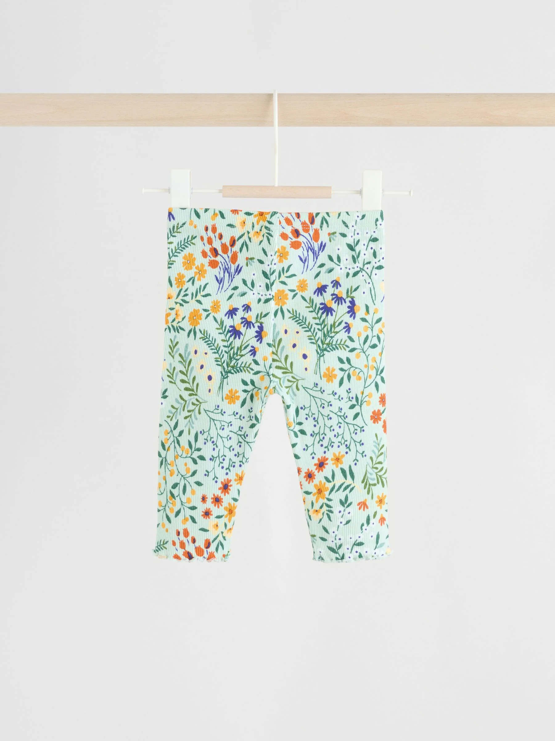 Neutrale Eend/Saliegroen met fijne print - 2 -delige babyset met gebreide trui en legging (0mnd-3jr)