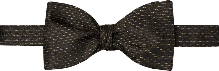 ETON Black Semi Solid Silk Bow Tie - Self Tied Sort