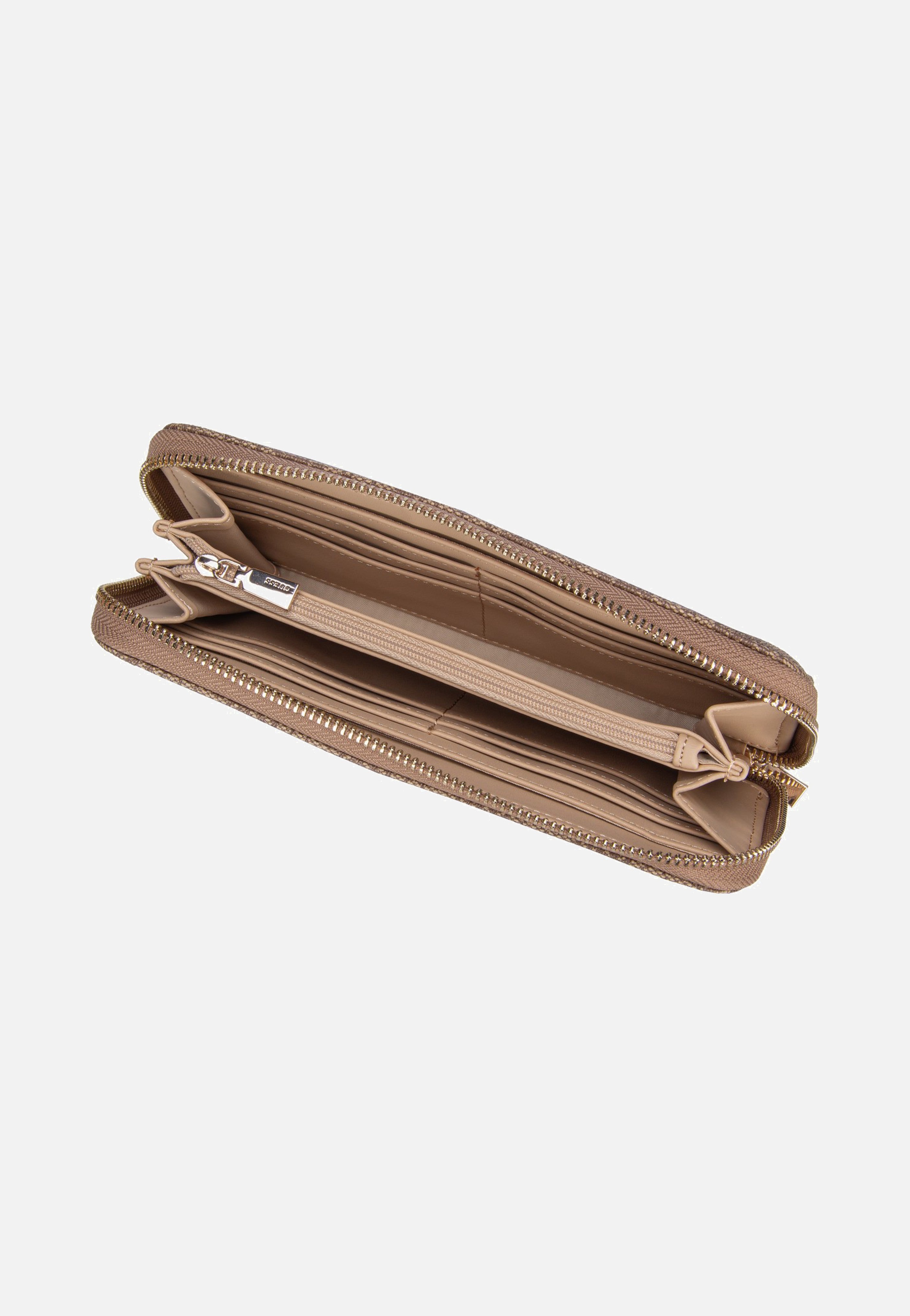 Brenton Slg Large Zip Around Latte Logo - Portemonnaie