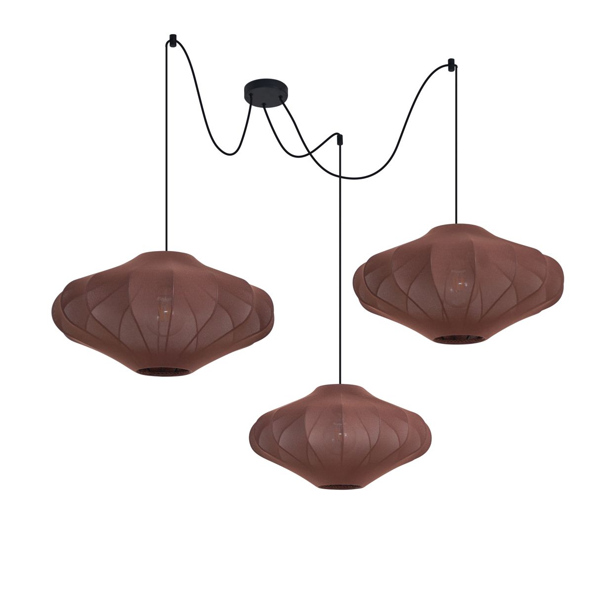 Japandi hanglamp bruin 50cm 3-lichts - Plu