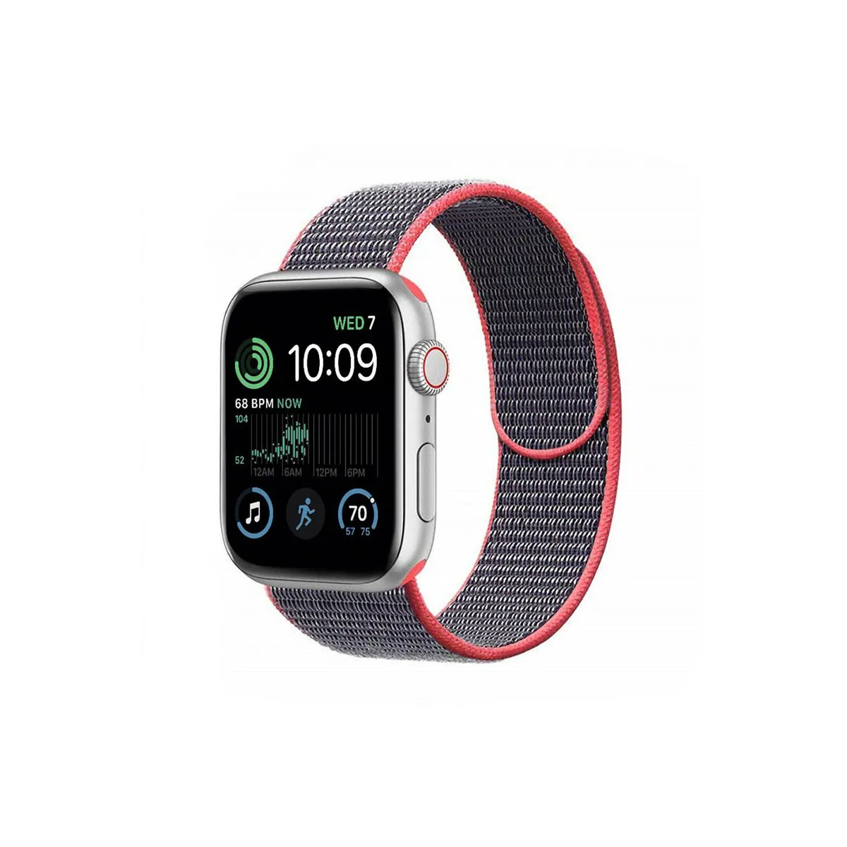 Nylon armbånd Apple Watch SE 2022 (44mm) - Electric pink