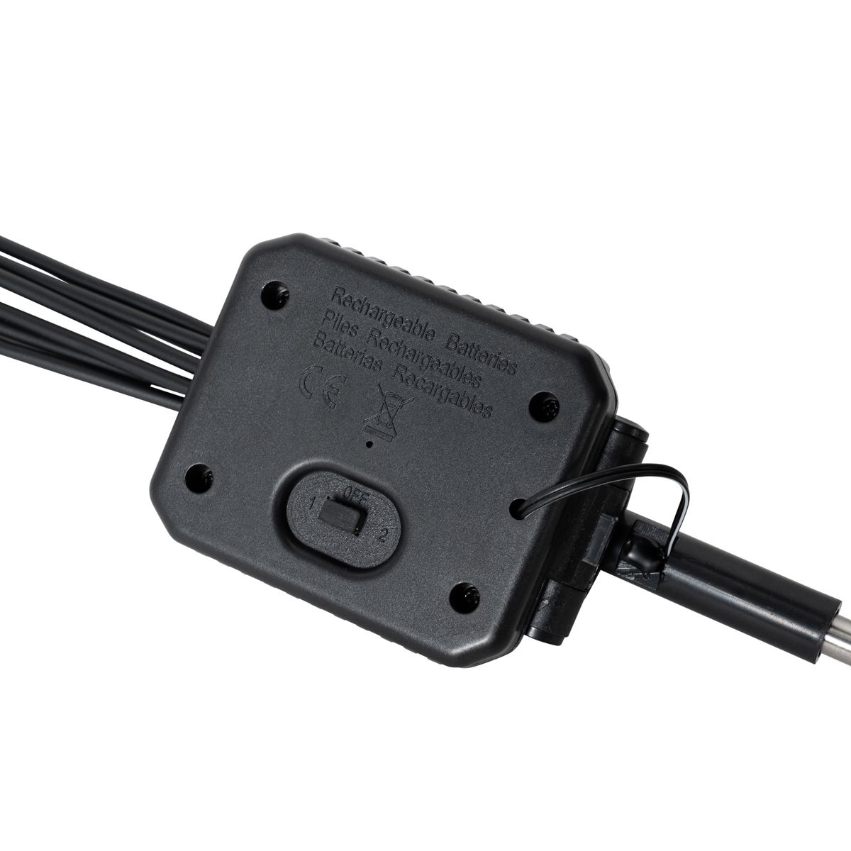 Set van 2 buitenlampen zwart incl. LED met solar en grondpin - Fire Fly