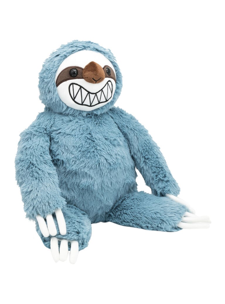 Peluche paresseux bleu grand sourire
