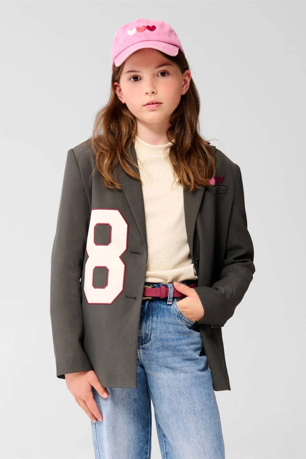 Shoeby regular fit blazer antraciet