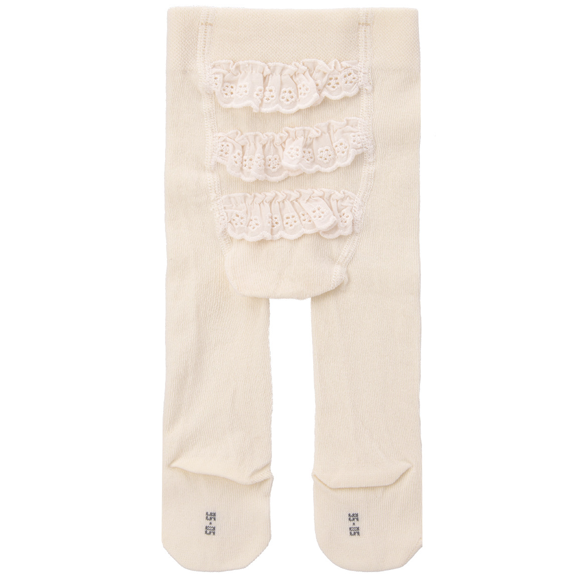 Topomini Pure Collection Baby Strumpfhose mit Rüschen weiss / cremeweiss