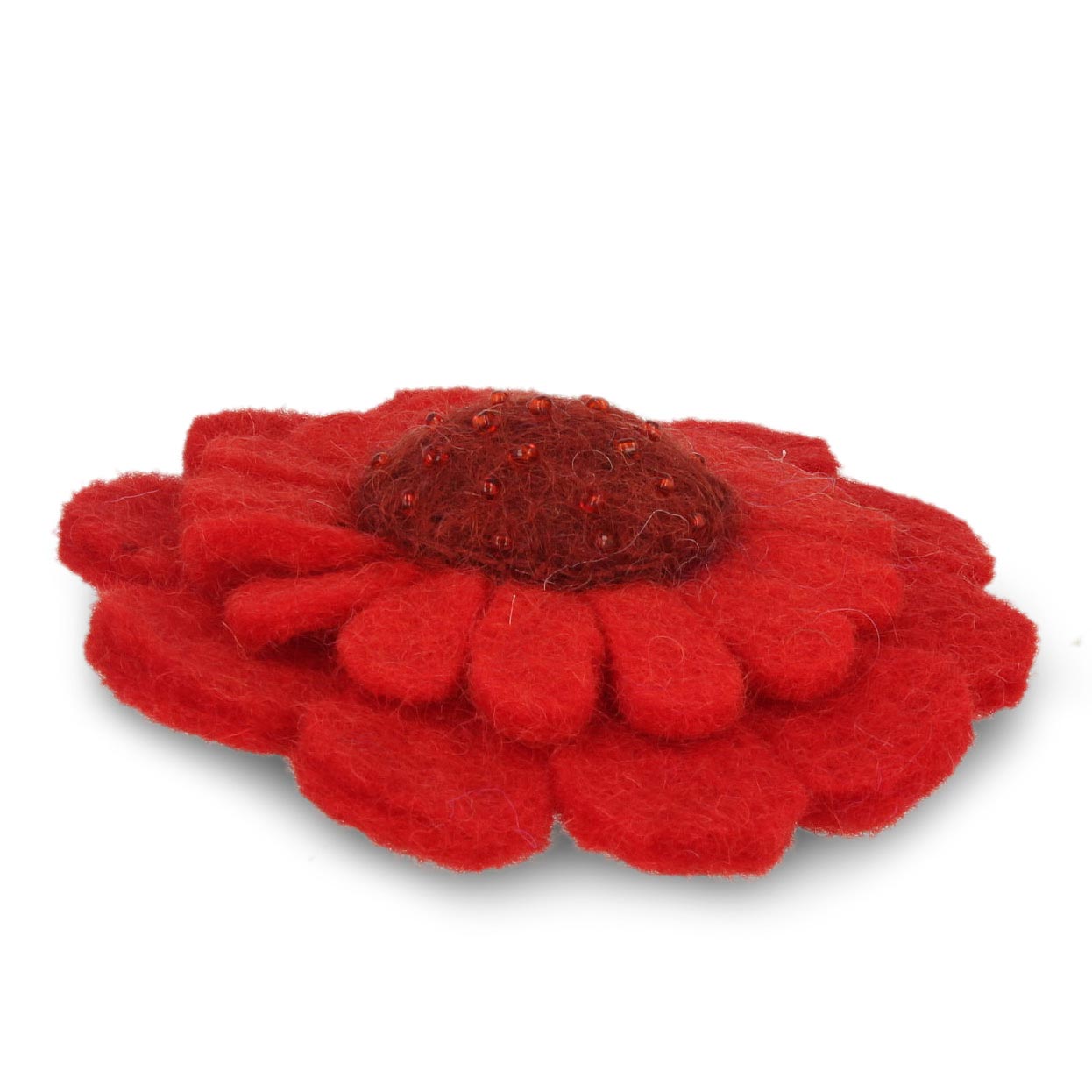 Filz-Brosche 'Blume', rot, Ø 9 cm günstig bestellen