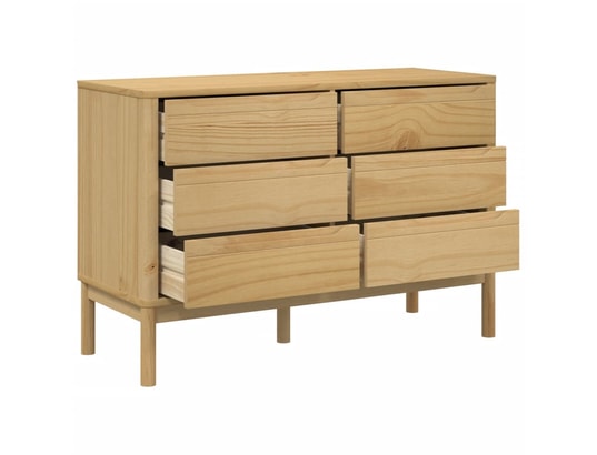 VIDAXL - Commode floro cire marron bois de pin massif