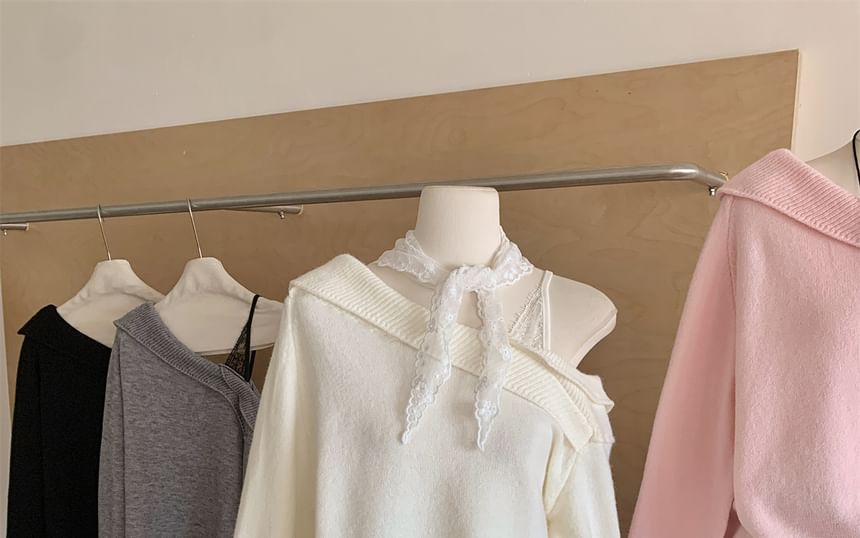 Dute - Mock Two-Piece Off Shoulder Trui