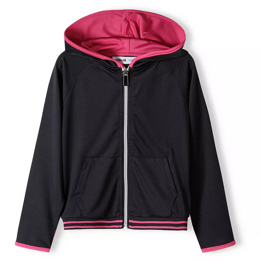MINOTI Hoodie mit Zipper SchwarzRosa