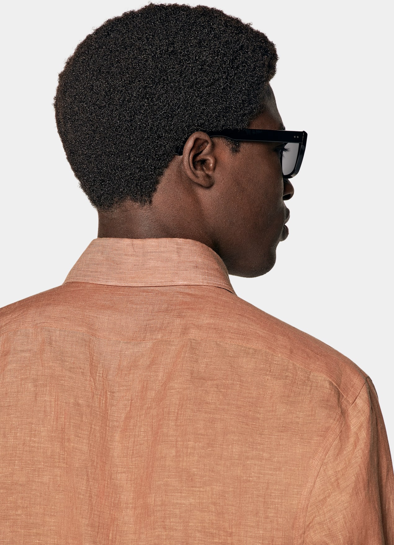 Chemise coupe ajustée, orange