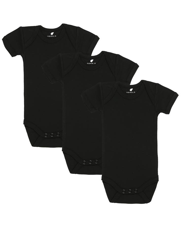 Kurzarm-Body NBMBODY – SOLID 3er-Pack in schwarz