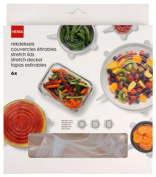 6 couvercles étirables en silicone