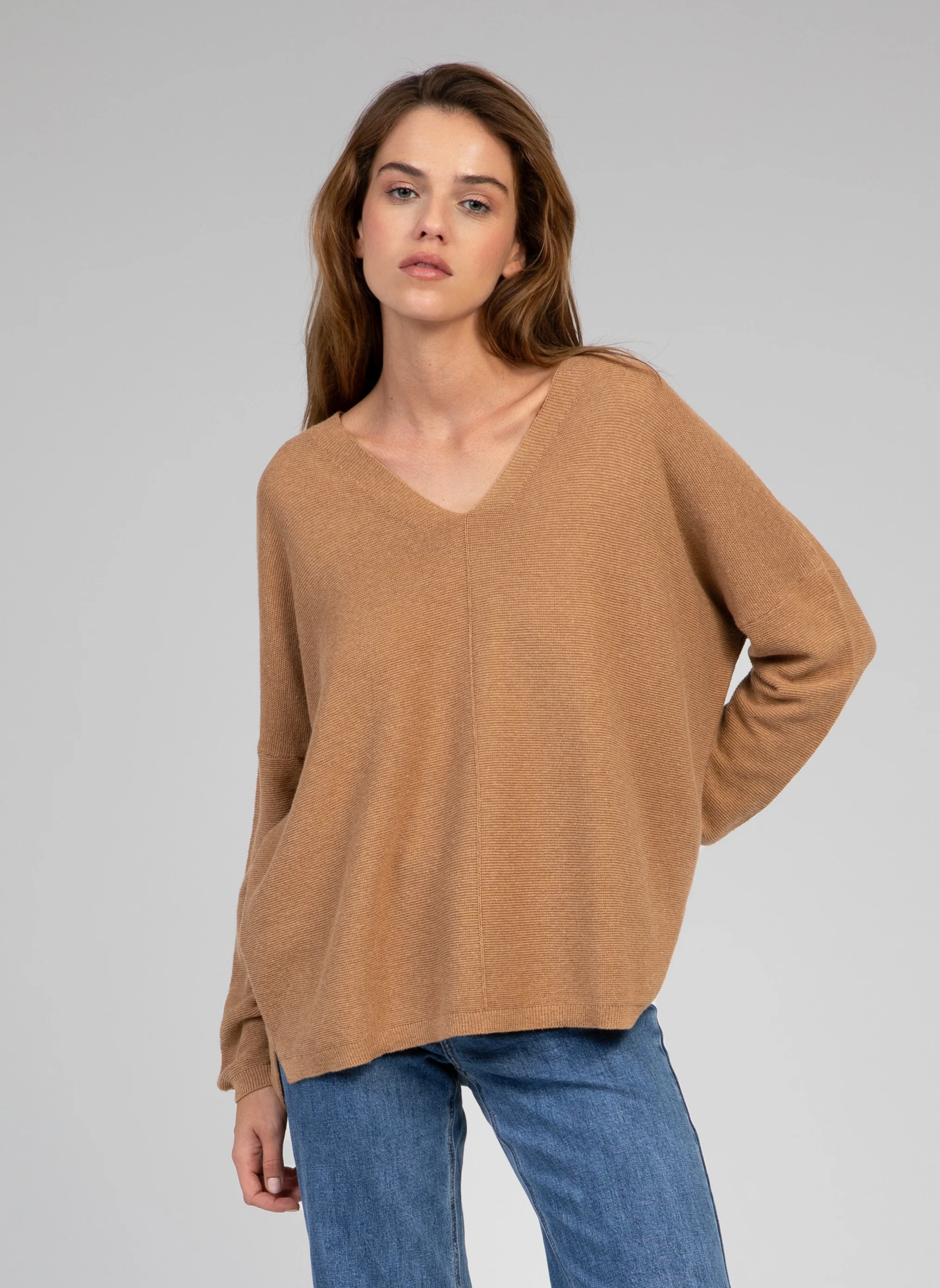 LAMAJAIC - Pull col V| Beige