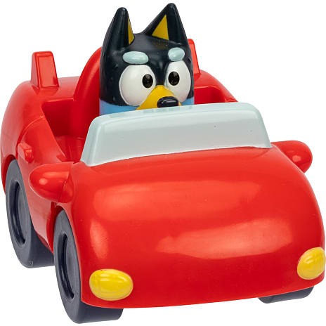 Bluey familiens minibiler m. figur - flere varianter - assorteret