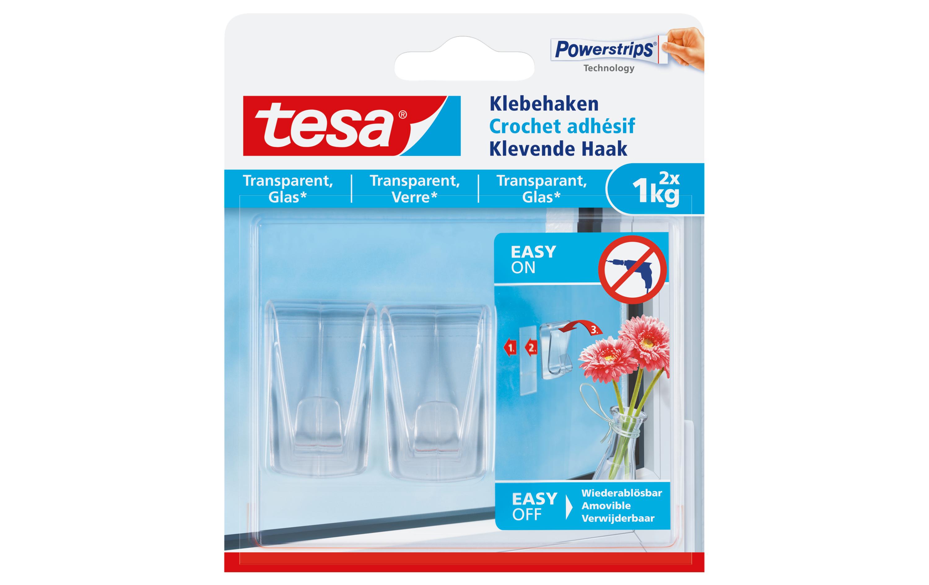 Klebehaken 1 kg für transparente Flächen2 Stück