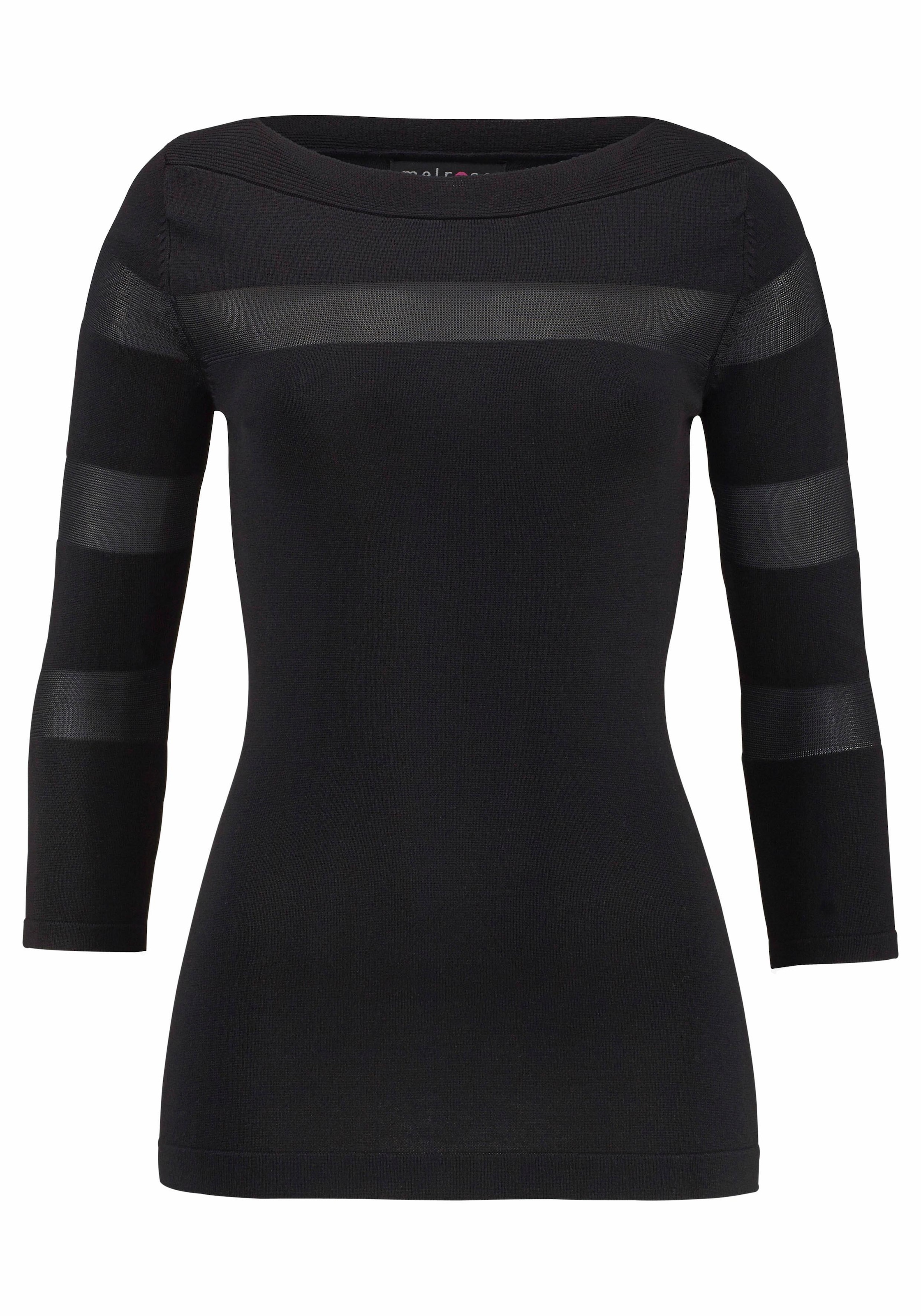 Melrose 3/4 Arm-Pullover , mit transparenten Streifen