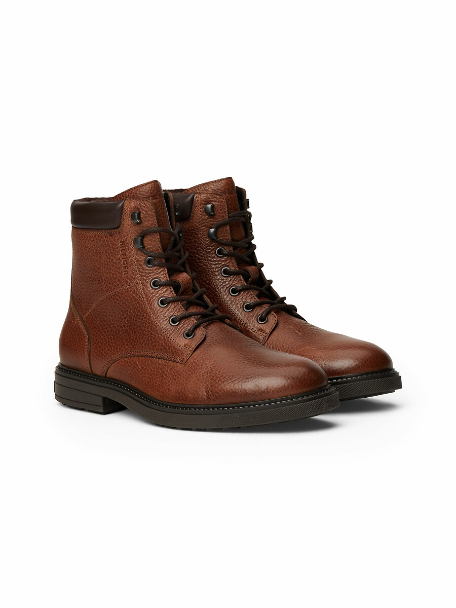 TOMMY HILFIGER<br>Botas de couro forradas para atividades ao ar livre