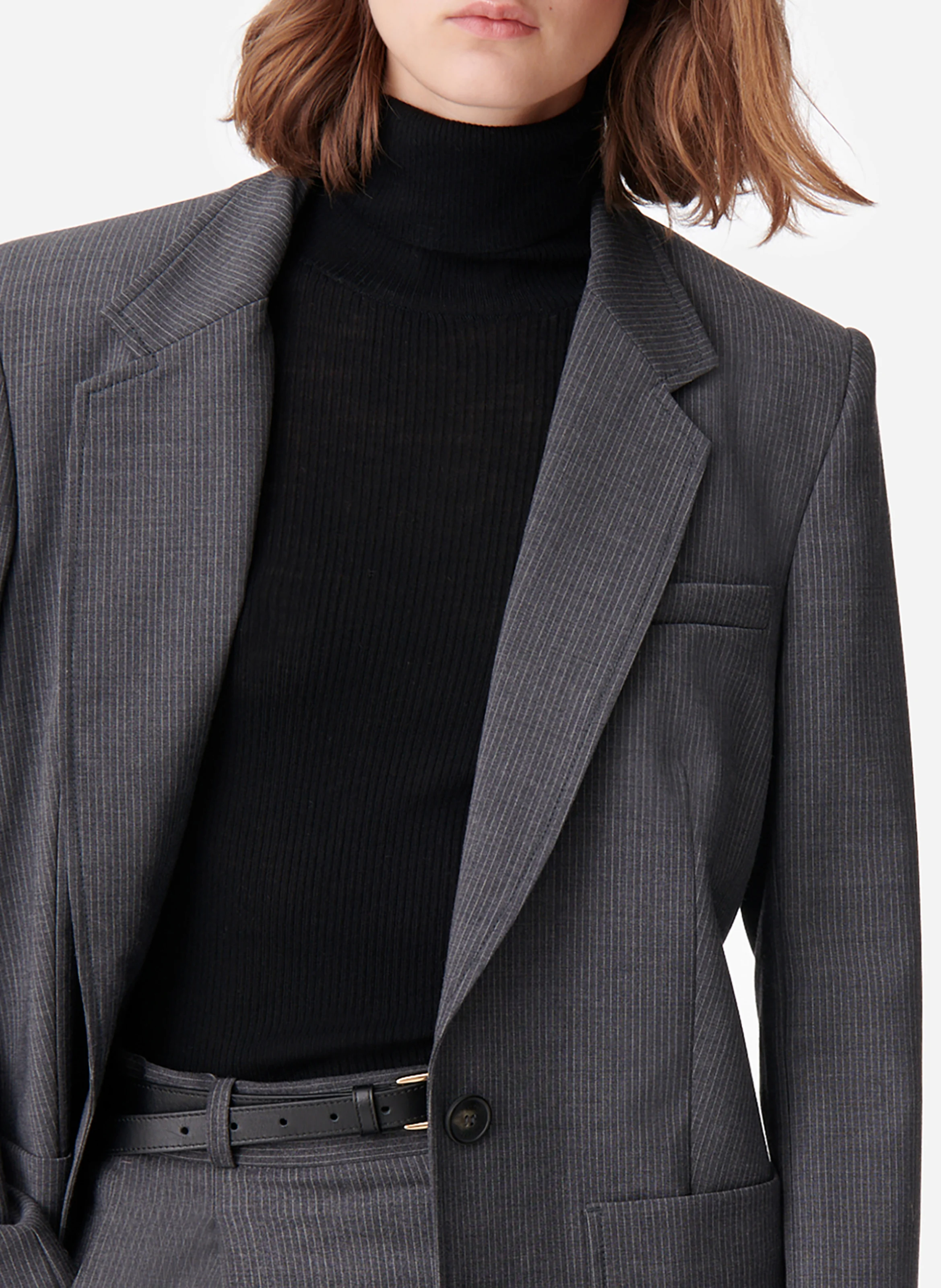 BRADLEY - Veste de tailleur ajustée en coton | Gris