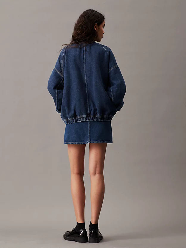 Jaqueta bomber unissex em jeans
