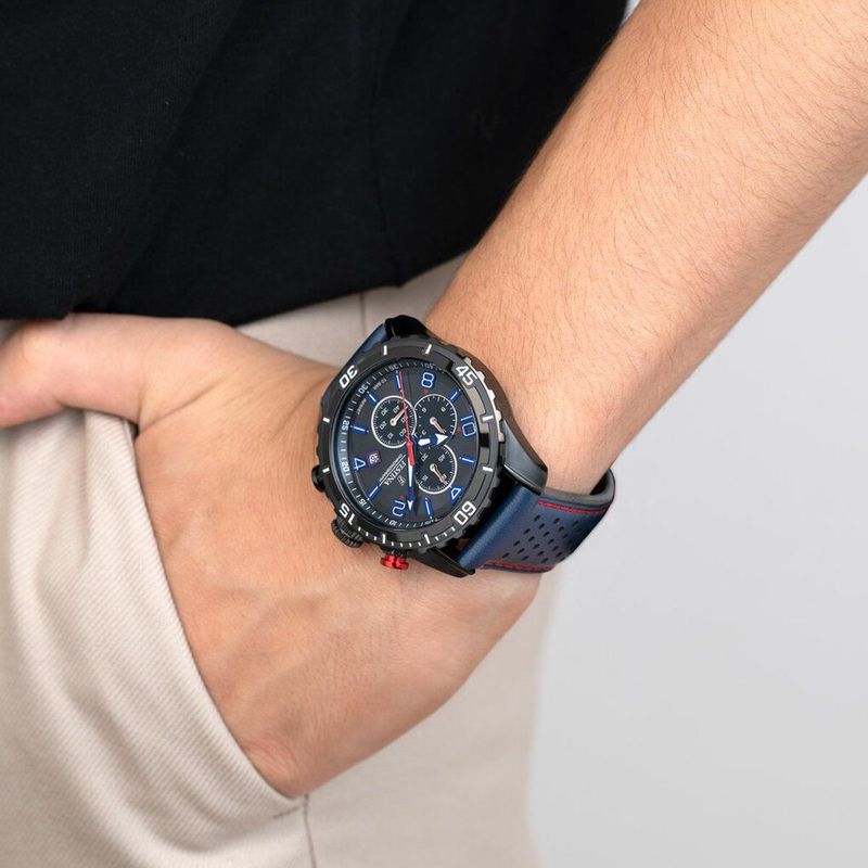Festina - Chrono Sport - Herenhorloge - Zwart - RVS - Blauw - Leer