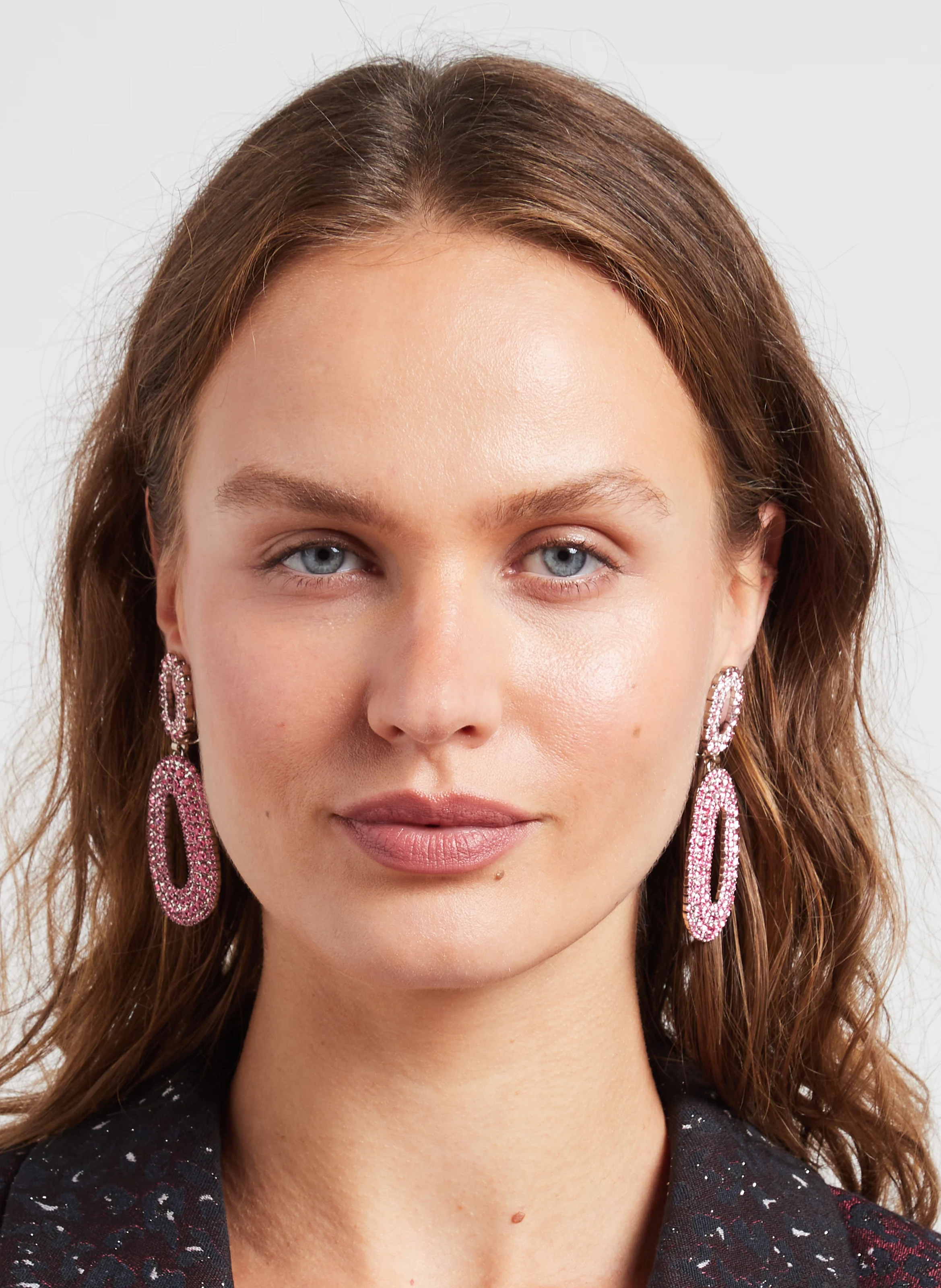 Boucles d'oreilles duo ovales à clips | Rose
